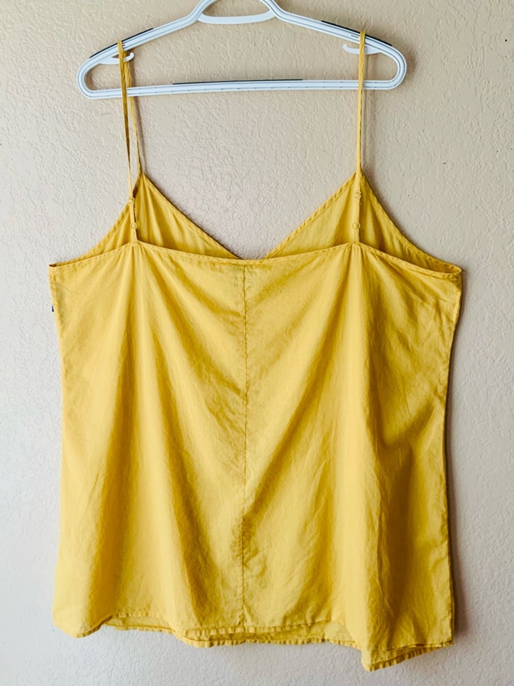 WRAP LONDON Butter Yellow Cotton Spaghetti Strap Boho Mini Slip Dress Size 16 - Picture 3 of 7